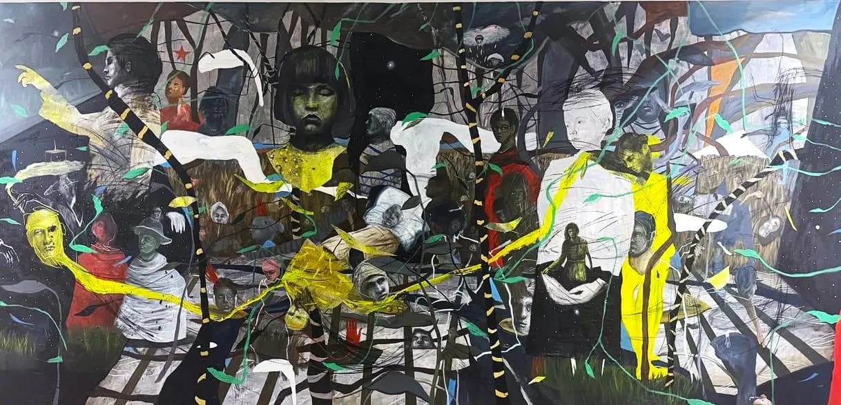 «Serie memorias del subsuelo» (2026), mixta sobre tela — pintura de Johan Galué
